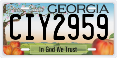 GA license plate CIY2959