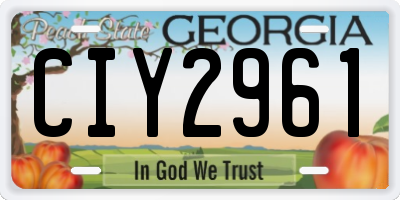 GA license plate CIY2961