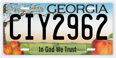 GA license plate CIY2962