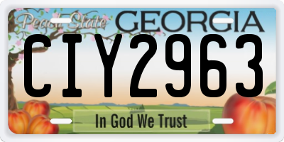 GA license plate CIY2963