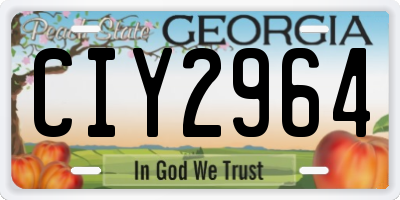 GA license plate CIY2964