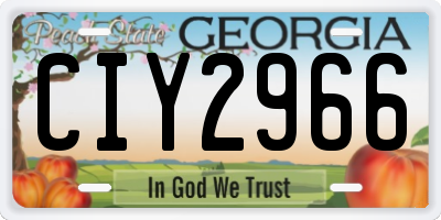 GA license plate CIY2966