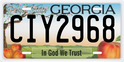 GA license plate CIY2968