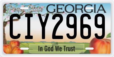 GA license plate CIY2969