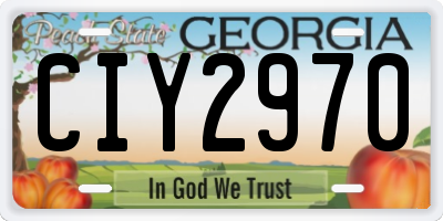 GA license plate CIY2970