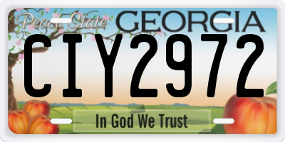 GA license plate CIY2972