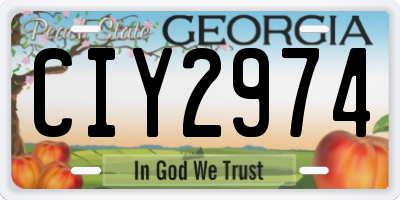 GA license plate CIY2974
