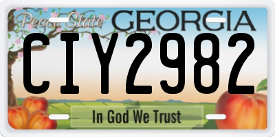 GA license plate CIY2982