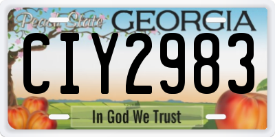 GA license plate CIY2983
