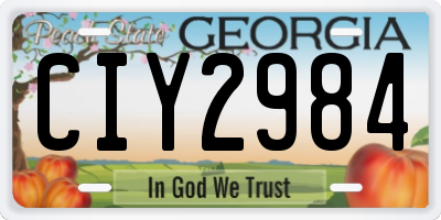 GA license plate CIY2984