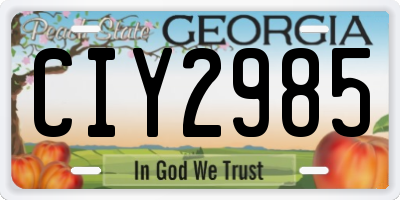 GA license plate CIY2985