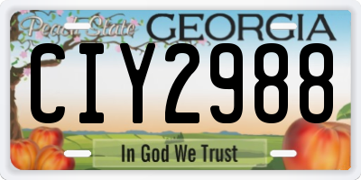 GA license plate CIY2988