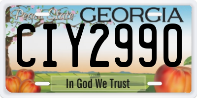 GA license plate CIY2990