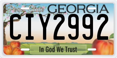 GA license plate CIY2992