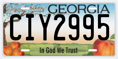 GA license plate CIY2995