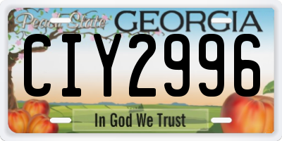 GA license plate CIY2996