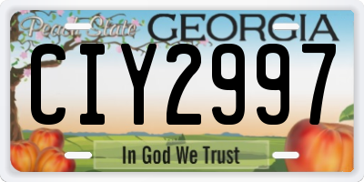 GA license plate CIY2997