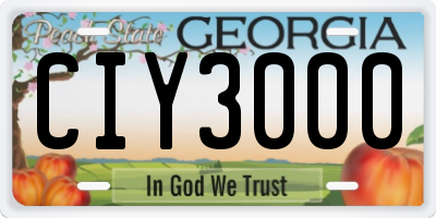 GA license plate CIY3000