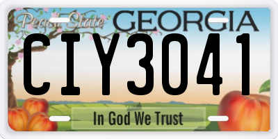 GA license plate CIY3041