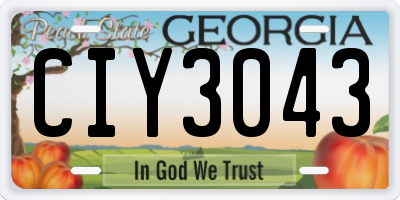 GA license plate CIY3043