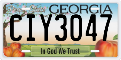 GA license plate CIY3047