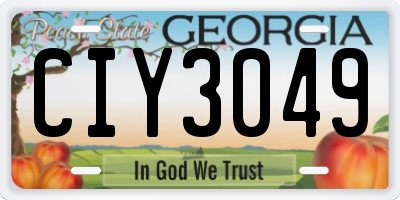 GA license plate CIY3049