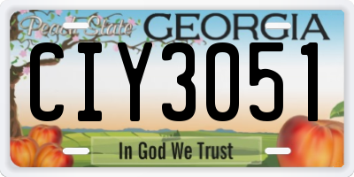 GA license plate CIY3051