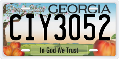 GA license plate CIY3052