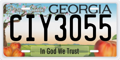 GA license plate CIY3055