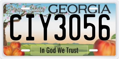 GA license plate CIY3056