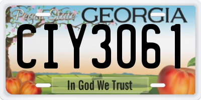 GA license plate CIY3061