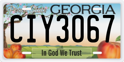 GA license plate CIY3067