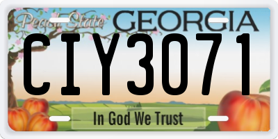GA license plate CIY3071