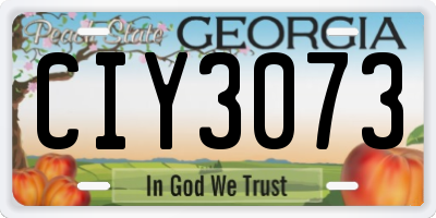 GA license plate CIY3073