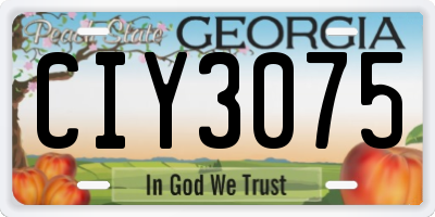 GA license plate CIY3075
