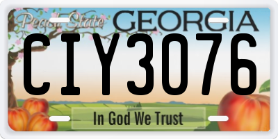 GA license plate CIY3076