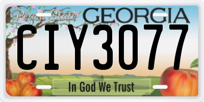 GA license plate CIY3077