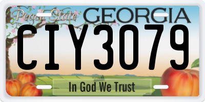 GA license plate CIY3079