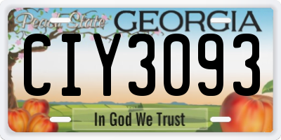 GA license plate CIY3093