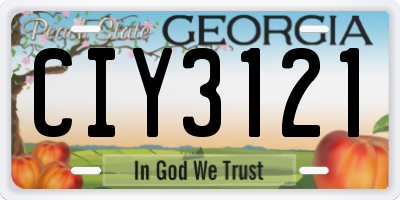 GA license plate CIY3121