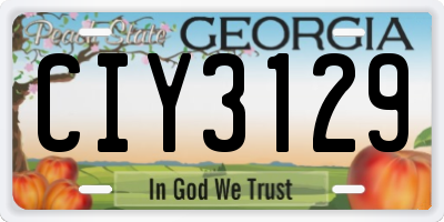 GA license plate CIY3129