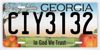 GA license plate CIY3132