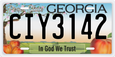 GA license plate CIY3142