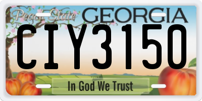 GA license plate CIY3150