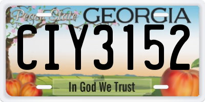 GA license plate CIY3152