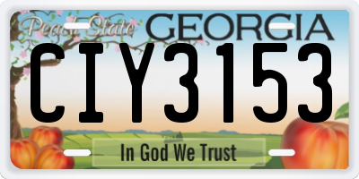 GA license plate CIY3153