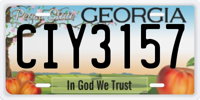 GA license plate CIY3157
