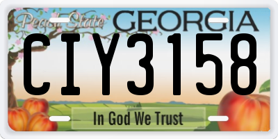GA license plate CIY3158