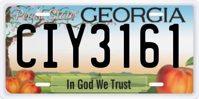 GA license plate CIY3161