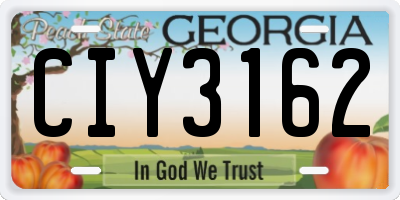 GA license plate CIY3162
